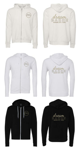 Dream Barre - BELLA + CANVAS - Unisex Sponge Fleece Full-Zip Hoodie (Glitter Print)