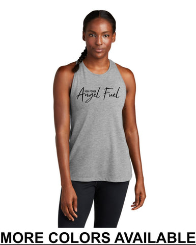CFF - Sport-Tek® Women's PosiCharge® Tri-Blend Wicking Tank | Mom Power, Angel Fuel