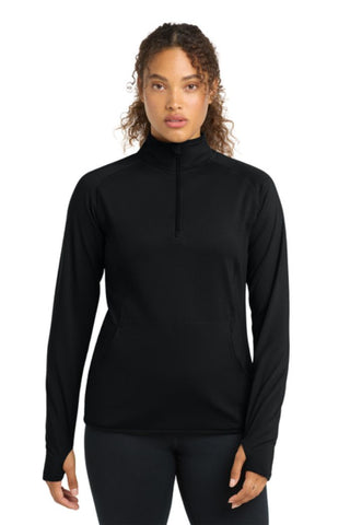 WIB-Sport-Tek® Women's Sport-Wick® Stretch 1/4-Zip Pullover