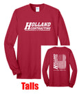 Holland Contracting - Tall Long Sleeve Tee | Flag Design