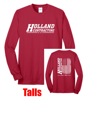 Holland Contracting - Tall Long Sleeve Tee | Flag Design