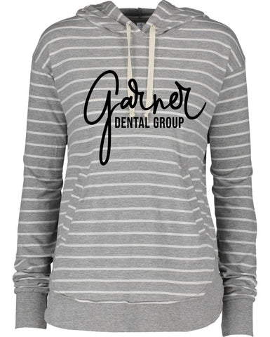 GDG - Ladies Lightweight Stripe Pullover Hood- 2 Logos