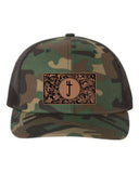S4J -  Snapback Trucker Cap with Leather Patch  | Rustic S4J Emblem