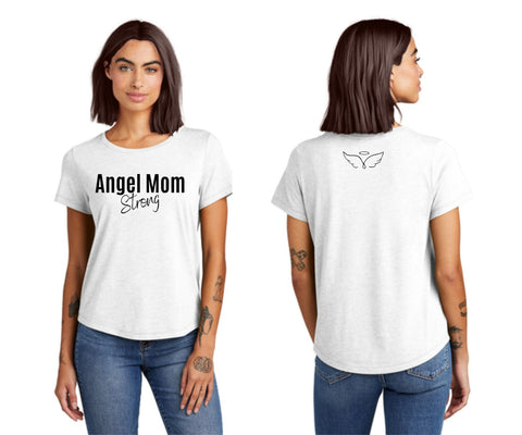 CFF - Fairly White- Women’s Relaxed Tri-Blend Scoop Neck Tee {Angel Mom Strong}