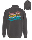Little Hawks Childcare Center - Garment-Dyed Quarter Zip Sweatshirt |Retro Logo| 6 Colors