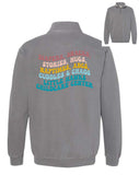 Little Hawks Childcare Center - Garment-Dyed Quarter Zip Sweatshirt |Retro Logo| 6 Colors