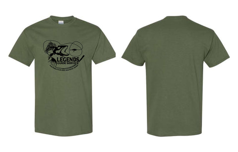 LGS - Legends Guide Service Military Green Short Sleeve Tee | Front Only