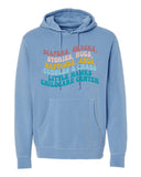 Little Hawks Childcare Center - Unisex Midweight Pigment-Dyed Hooded Sweatshirt |Retro Design|