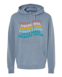 Little Hawks Childcare Center - Unisex Midweight Pigment-Dyed Hooded Sweatshirt |Retro Design|