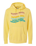 Little Hawks Childcare Center - Unisex Midweight Pigment-Dyed Hooded Sweatshirt |Retro Design|