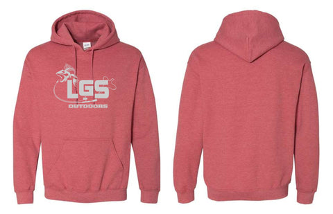 LGS - LGS OUTDOORS Heather Red Hoodie | Front Only