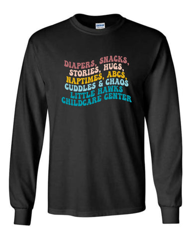 Little Hawks Childcare Center - Unisex Long Sleeve Tee |Retro Design|