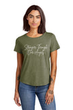 CFF - Olive You Green- Women’s Relaxed Tri-Blend Scoop Neck Tee {Stronger Through Our Angels}