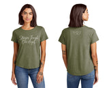 CFF - Olive You Green- Women’s Relaxed Tri-Blend Scoop Neck Tee {Stronger Through Our Angels}