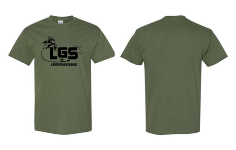LGS -  LGS OUTDOORS Service Military Green Short Sleeve Tee | Front Only