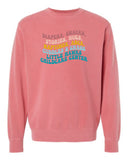 Little Hawks Childcare Center - Unisex Midweight Pigment-Dyed Crewneck Sweatshirt |Retro Design|