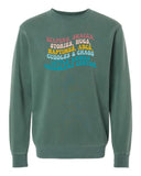 Little Hawks Childcare Center - Unisex Midweight Pigment-Dyed Crewneck Sweatshirt |Retro Design|