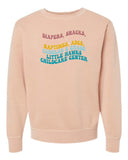 Little Hawks Childcare Center - Unisex Midweight Pigment-Dyed Crewneck Sweatshirt |Retro Design|