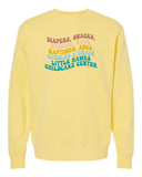 Little Hawks Childcare Center - Unisex Midweight Pigment-Dyed Crewneck Sweatshirt |Retro Design|