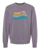 Little Hawks Childcare Center - Unisex Midweight Pigment-Dyed Crewneck Sweatshirt |Retro Design|