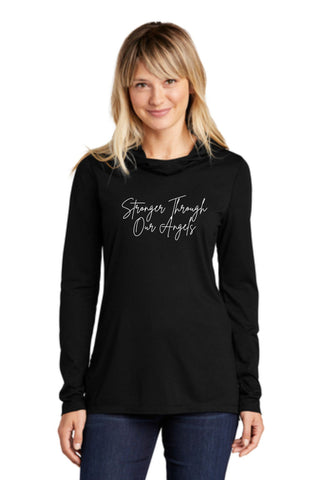 CFF - Ladies Tri-Blend Wicking Long Sleeve Hoodie {Stronger Through Our Angels}