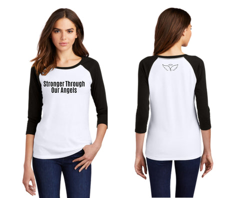 CFF - Women’s Perfect Tri ® 3/4-Sleeve Raglan {Stronger Through Out Angels}