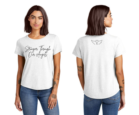 CFF - Fairly White- Women’s Relaxed Tri-Blend Scoop Neck Tee {Stronger Through Our Angels}
