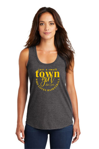 A.C. - Women's Triblend Racerback Tank *Small Town Girl-Gold Print*