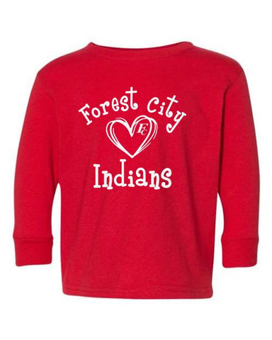 FC Spirit Shop - |FC Indians Heart| Toddler Fine Jersey Long Sleeve Tee