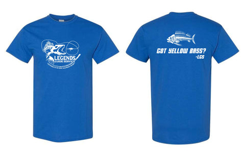 LGS - Legends Guide Service + Got Yellow Bass?  Short Sleeve Tee (5 Colors)