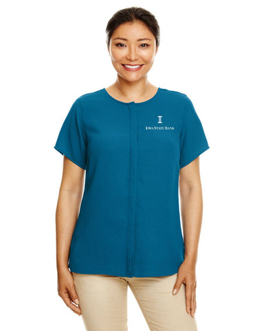 ISB Devon & Jones Ladies' Perfect Fit™ Short-Sleeve Crepe Blouse
