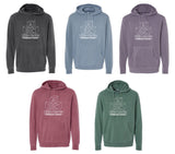 Little Hawks Childcare Center - Unisex Midweight Pigment-Dyed Hooded Sweatshirt