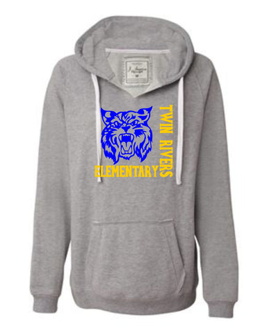 TR Wildcats J America Ladies V-neck Hoodie