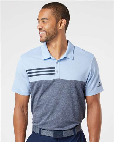 ISB - Adidas - Heathered Colorblock 3-Stripes Polo