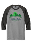 Hidden Lakes Campground District Perfect Tri ® 3/4-Sleeve Raglan (Unisex & Ladies)