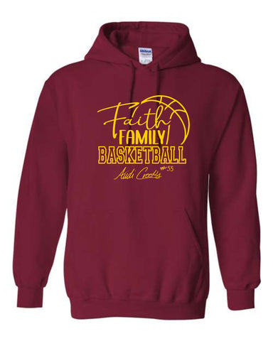 A.C. - Hooded Sweatshirt *Faith Family Basketball -Gold Print*