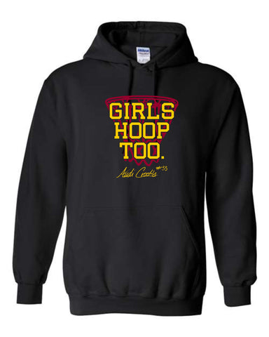 A.C. - Hooded Sweatshirt *Girl's Hoop Too-Cardinal & Gold Print*