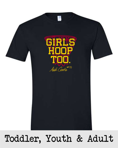 A.C. - Short Sleeve *Girl's Hoop Too-Cardinal & Gold Print* Toddler-Adult