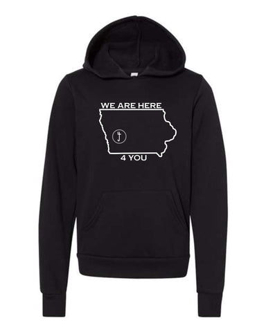 S4J - BELLA + CANVAS - Youth Unisex Sponge Fleece Hoodie | Here 4 You {front}
