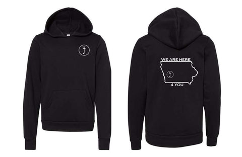 S4J - BELLA + CANVAS - Youth Unisex Sponge Fleece Hoodie | Here 4 You {2 sides}