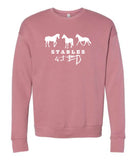 S4J - Bella+Canvas Unisex Sponge Fleece Drop Shoulder Crewneck Sweatshirt | 3 Horses