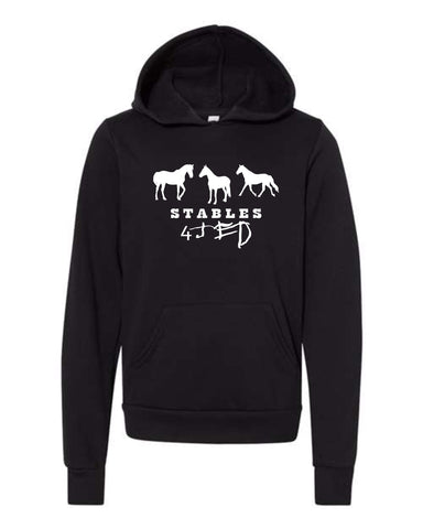 S4J - BELLA + CANVAS - Youth Unisex Sponge Fleece Hoodie | 3 Horses