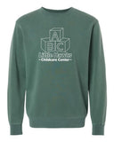 Little Hawks Childcare Center - Unisex Midweight Pigment-Dyed Crewneck Sweatshirt
