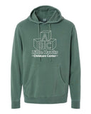 Little Hawks Childcare Center - Unisex Midweight Pigment-Dyed Hooded Sweatshirt