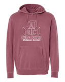 Little Hawks Childcare Center - Unisex Midweight Pigment-Dyed Hooded Sweatshirt