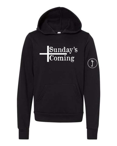 S4J - BELLA + CANVAS - Youth Unisex Sponge Fleece Hoodie | Sunday's Coming